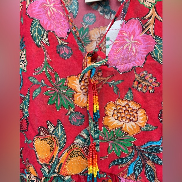 FARM RIO ANTHROPOLOGIE MINI DRESS ROSES - Picture 10 of 11